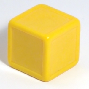 Blank indented dice - yellow